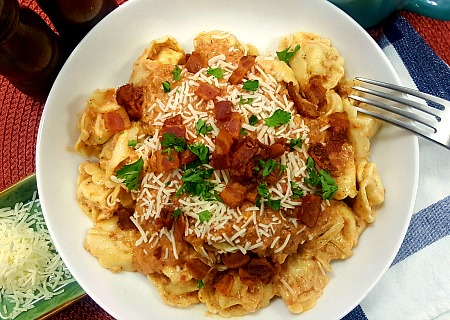 Cheese Tortellini in a Rose Sauce